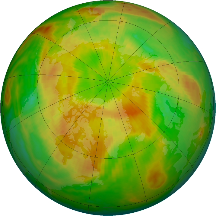 Arctic ozone map for 15 May 1992